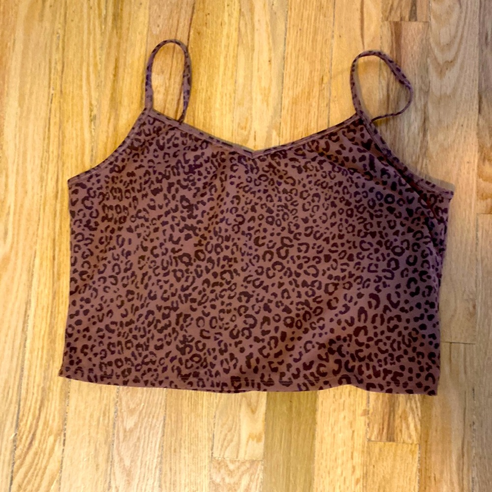 GapFit Leopard Print Cropped Tank Bra